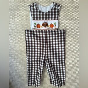 Smocked thanksgiving turkey longall, 18M